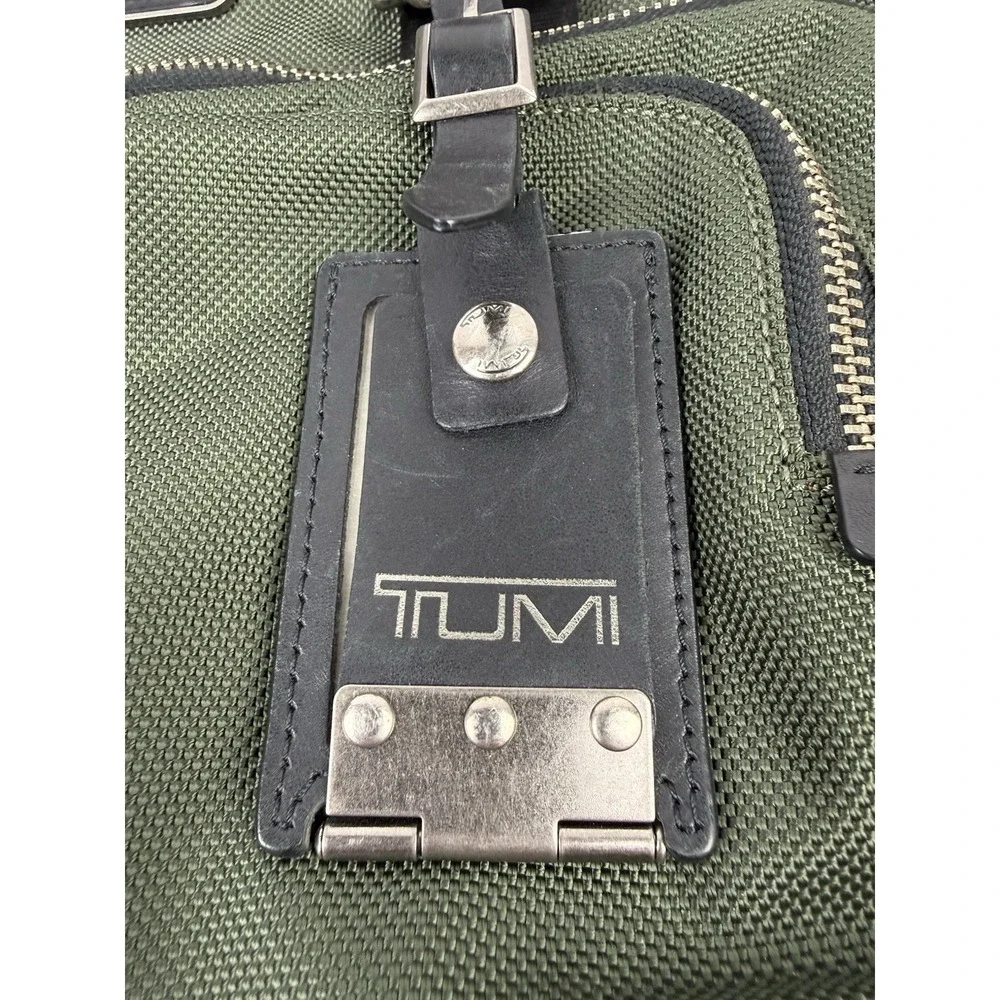 TUMI Alpha Bravo Yuma Briefcase Olive Green Spruce Ballistic Nylon Computer Bag